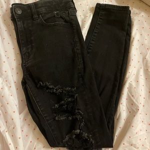 NWOT AE black jeans with holes